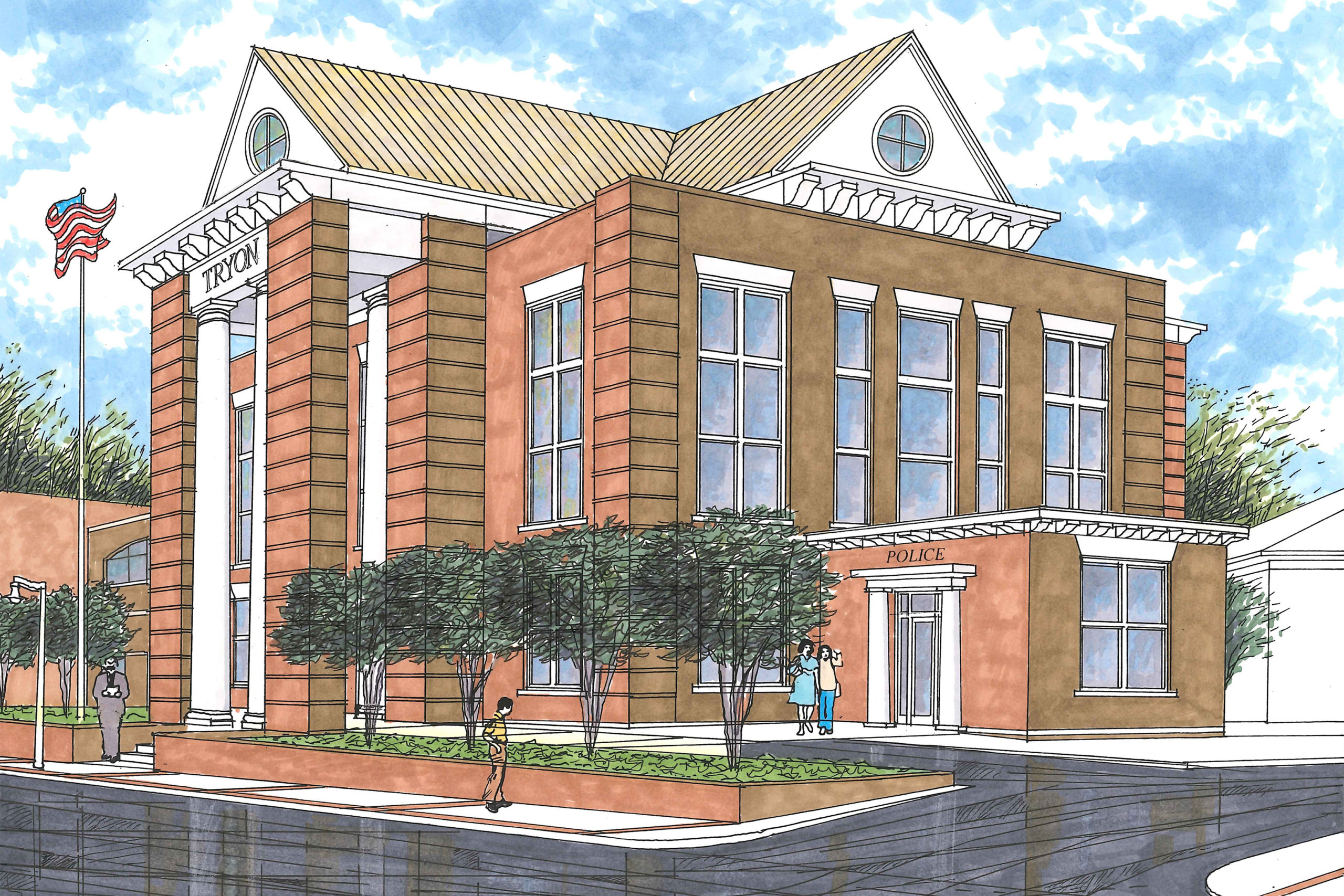 Image of the Tryon Town Hall Renovation project.